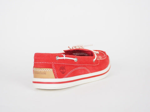 Junior Boys Timberland 7292R Red Suede 1 Eye Deck Boat Shoes