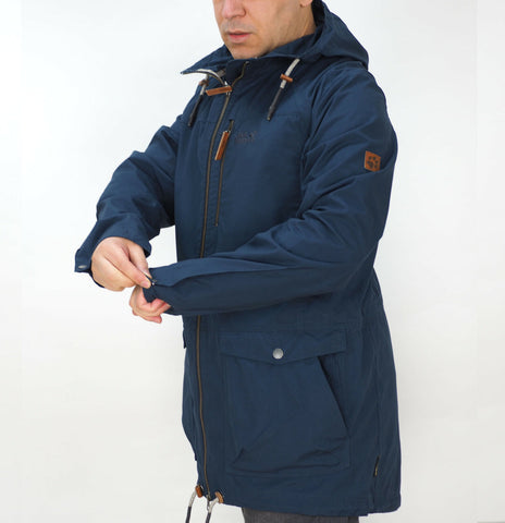 Mens Jack Wolfskin Magellan 1302981 Night Blue Warm Everyday Hooded Jacket