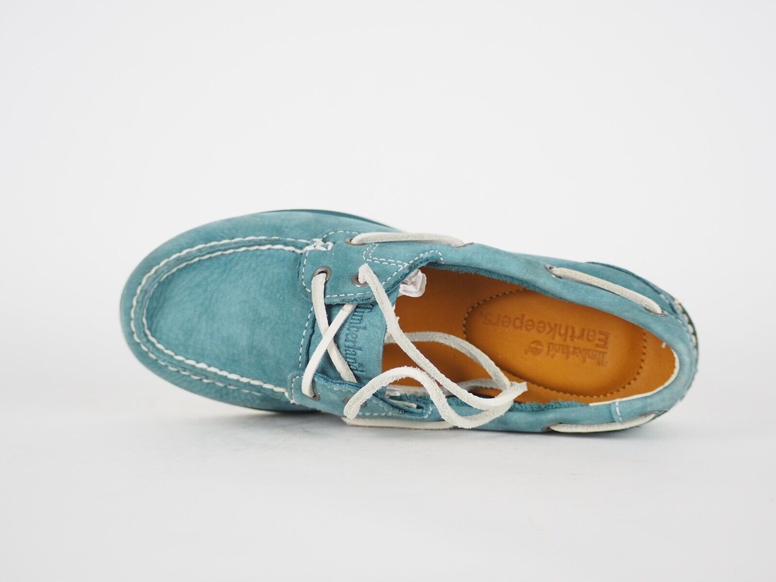 Ladies Timberland Classic Unlined 3936R Teal Leather Slip On Boat Casual Shoes