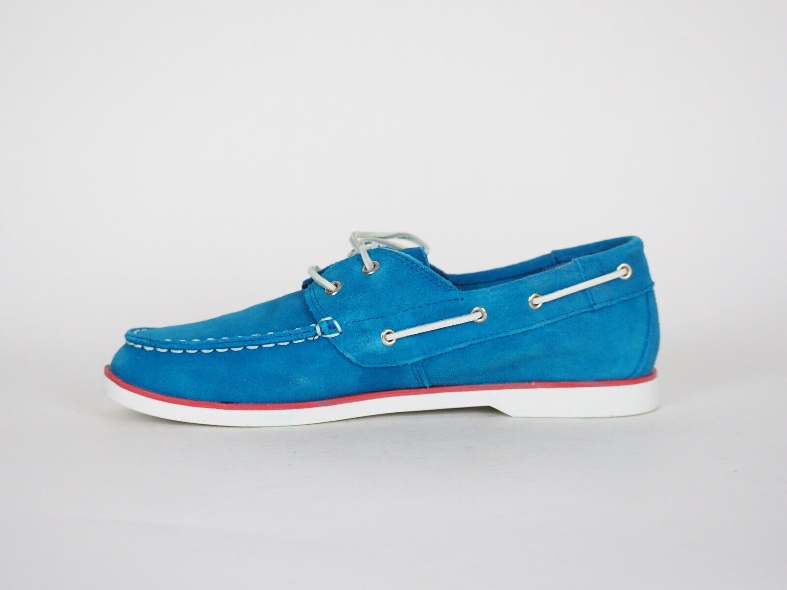 Junior Boys Timberland Seabury Classic 2 Eye A1L6T Mykonos Blue Suede Boat Shoes