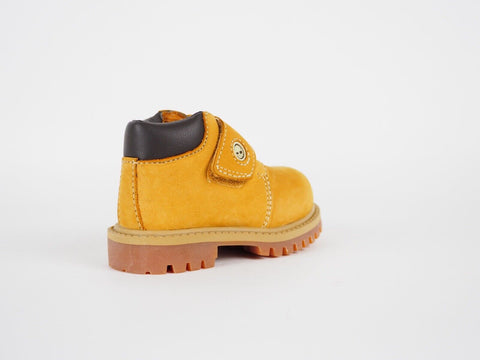 Infants Timberland WP 12853 Wheat Leather Baby Shoes One Strap Chukka Boots