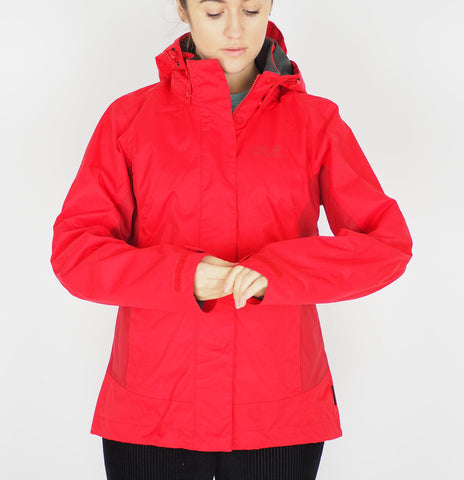 Womens Jack Wolfskin Xalt Hike Shell 1112171 Red Fire Zip Up Waterproof Jacket