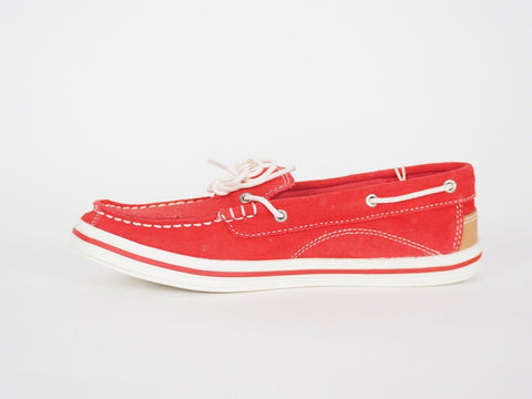 Junior Boys Timberland 7292R Red Suede 1 Eye Deck Boat Shoes