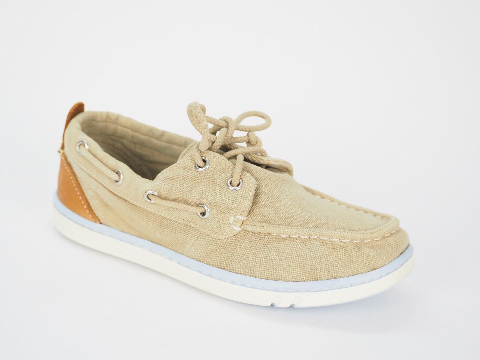 Juniors Timberland Hookset A172O Beige Handcrafted Soft Low Casual Boat Shoes