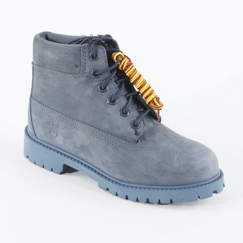 Kids Junriors Timberland 6 Inch Premuim Blue A171S Walking Leather Boots