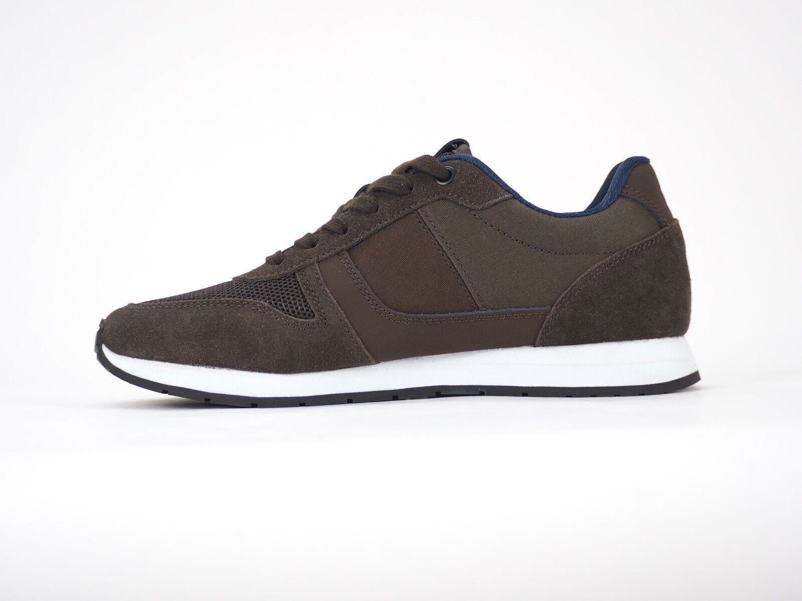 Mens Hackett London Eyelet Trainer HMS20854 Dark Brown Casual Trainers UK 6 