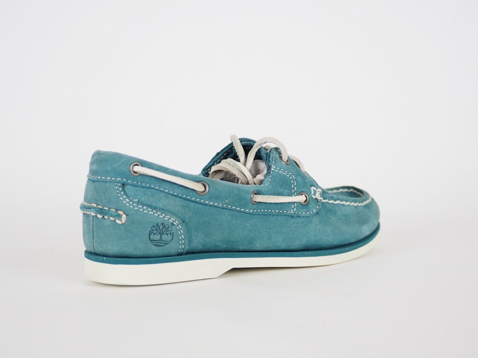 Ladies Timberland Classic Unlined 3936R Teal Leather Slip On Boat Casual Shoes