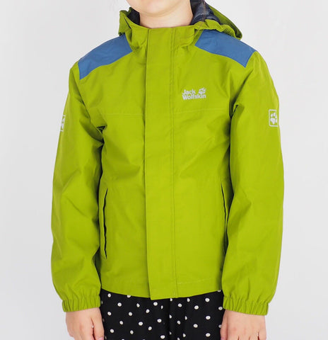 Kids Unisex Jack Wolfskin Oak Creek 1607111 Green Tea Waterproof Jacket