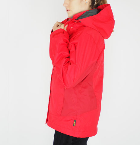 Womens Jack Wolfskin Xalt Hike Shell 1112171 Red Fire Zip Up Waterproof Jacket