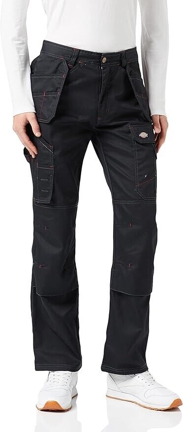 Mens Dickies Redhawk Pro Black Work Strong Trousers 