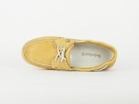 Juniors Timberland Classic Boat Moccasins 6507A Yellow Leather Casual Shoes 