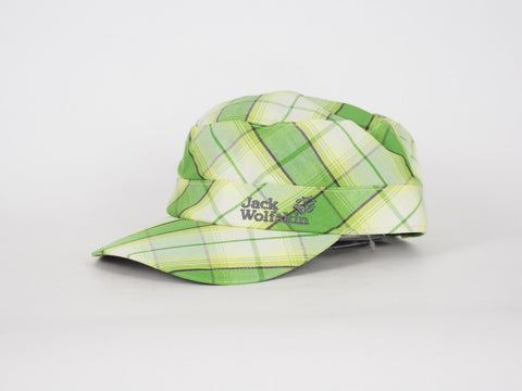 Jack Wolfskin Fairford 5008271 Basil Green Checks Cap Casual Kids Summer Hat