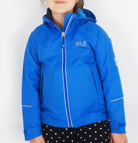 Kids Unisex Jack Wolfskin Crosswind Texapore 1604781 Classic Blue Jacket