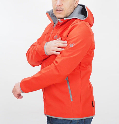 Mens Jack Wolfskin Grand Valley Softshell 1303931 Dark Coral Windproof Jacket