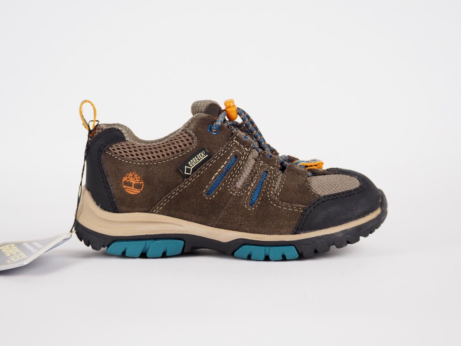 Infants Timberland Zip Trail A1497 Dark Brown Leather Hiker Lace Up Baby Shoes