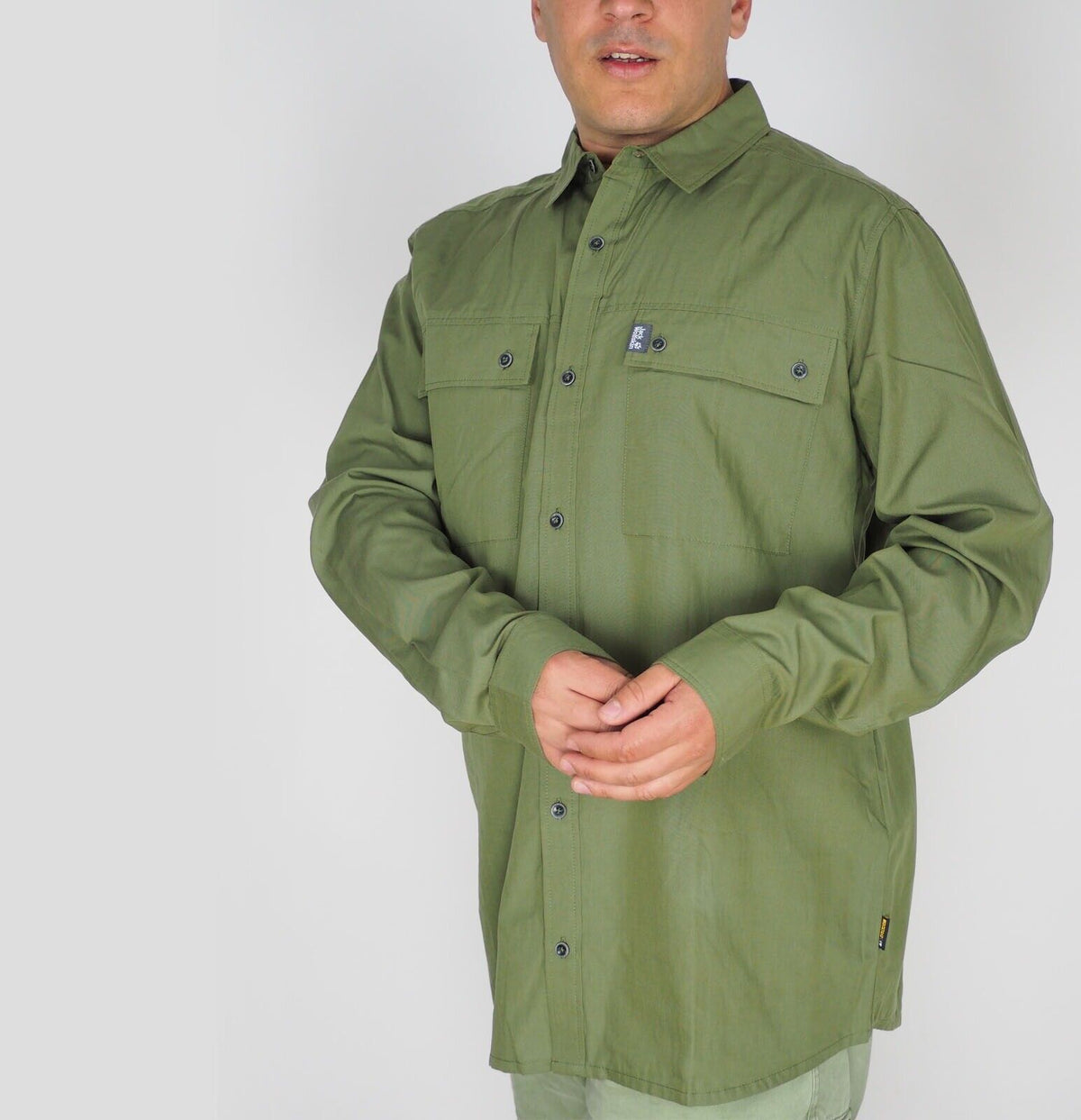 Mens Jack Wolfskin 1402031 Burnt Olive Long Sleeved Shirt 