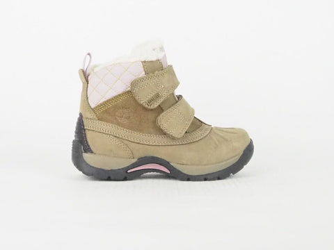 Kids Timberland Mallard GTX 33783 Beige Leather Textile Girls Pull On Boots