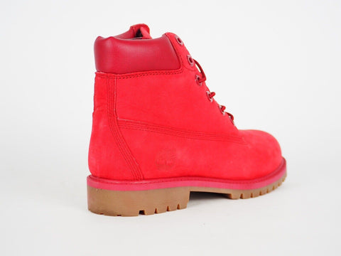 Juniors Timberland Classic 6 Inch Red A13HV Leather Lace Up Winter Walking Boots