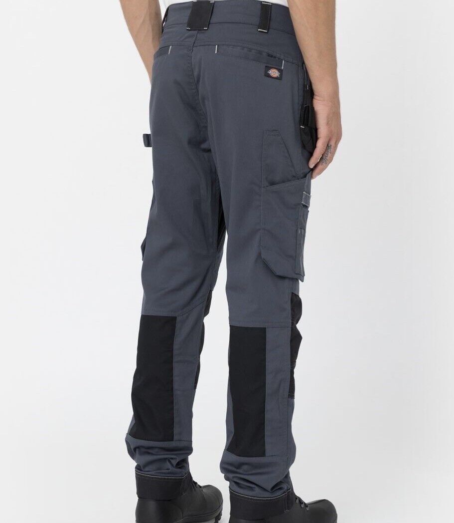 Mens Dickies Universal Flex Grey Black Work Strong Trousers 