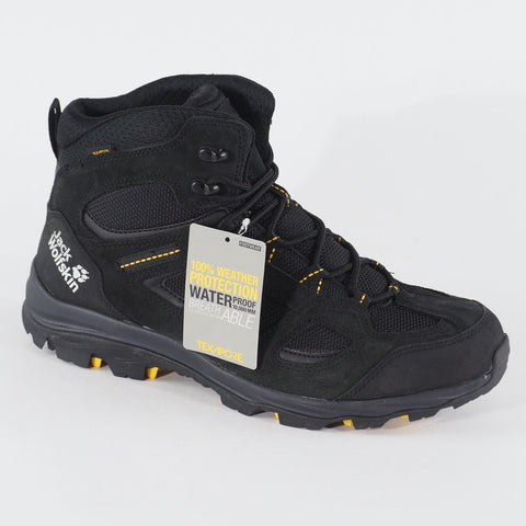 Mens Jack Vojo 3Texapore Wolfskin Black Leather  Hiking Walking Waterproof Boots