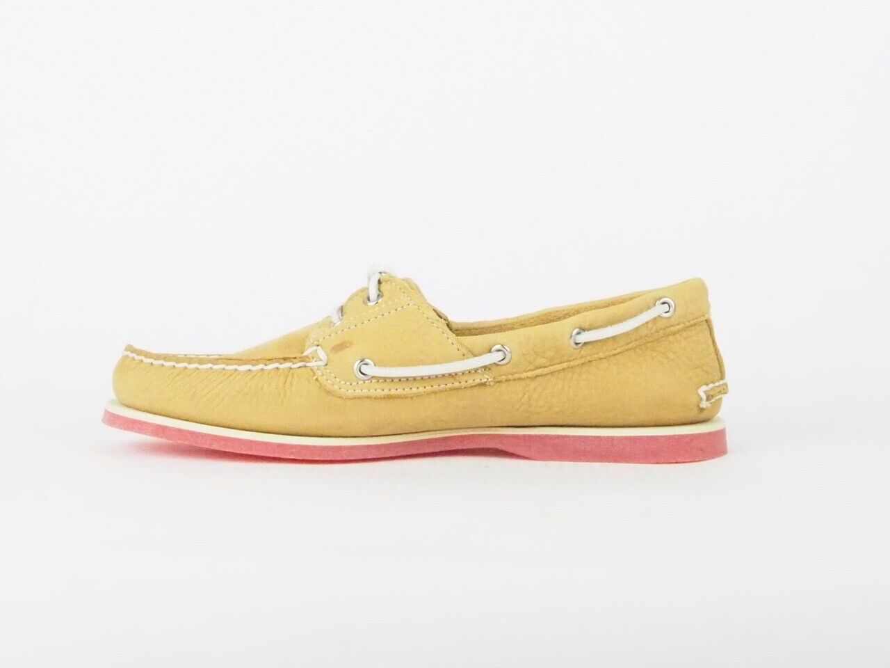 Juniors Timberland Classic Boat Moccasins 6507A Yellow Leather Casual Shoes 