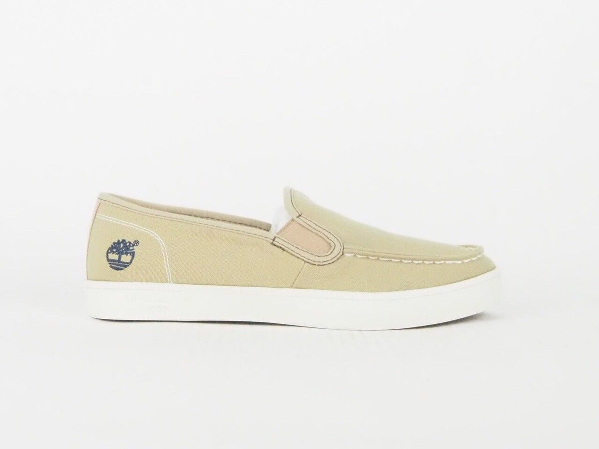 Juniors Timberland Newport Bay A1567 Beige Canvas Slip On Casual Shoes 