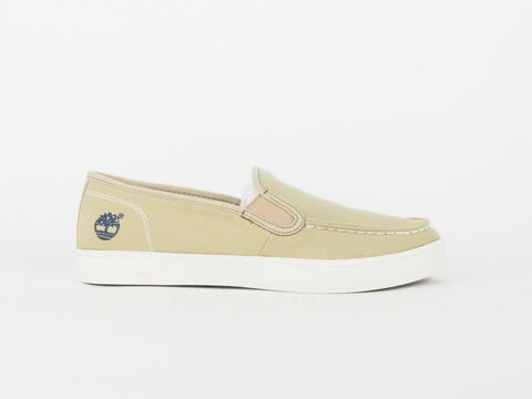 Juniors Timberland Newport Bay A1567 Beige Canvas Slip On Casual Shoes 