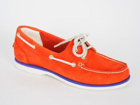 Womens Timberland EK Classic 2 Eye 8860R Orange Leather Boat Shoes UK 5 - London Top Style