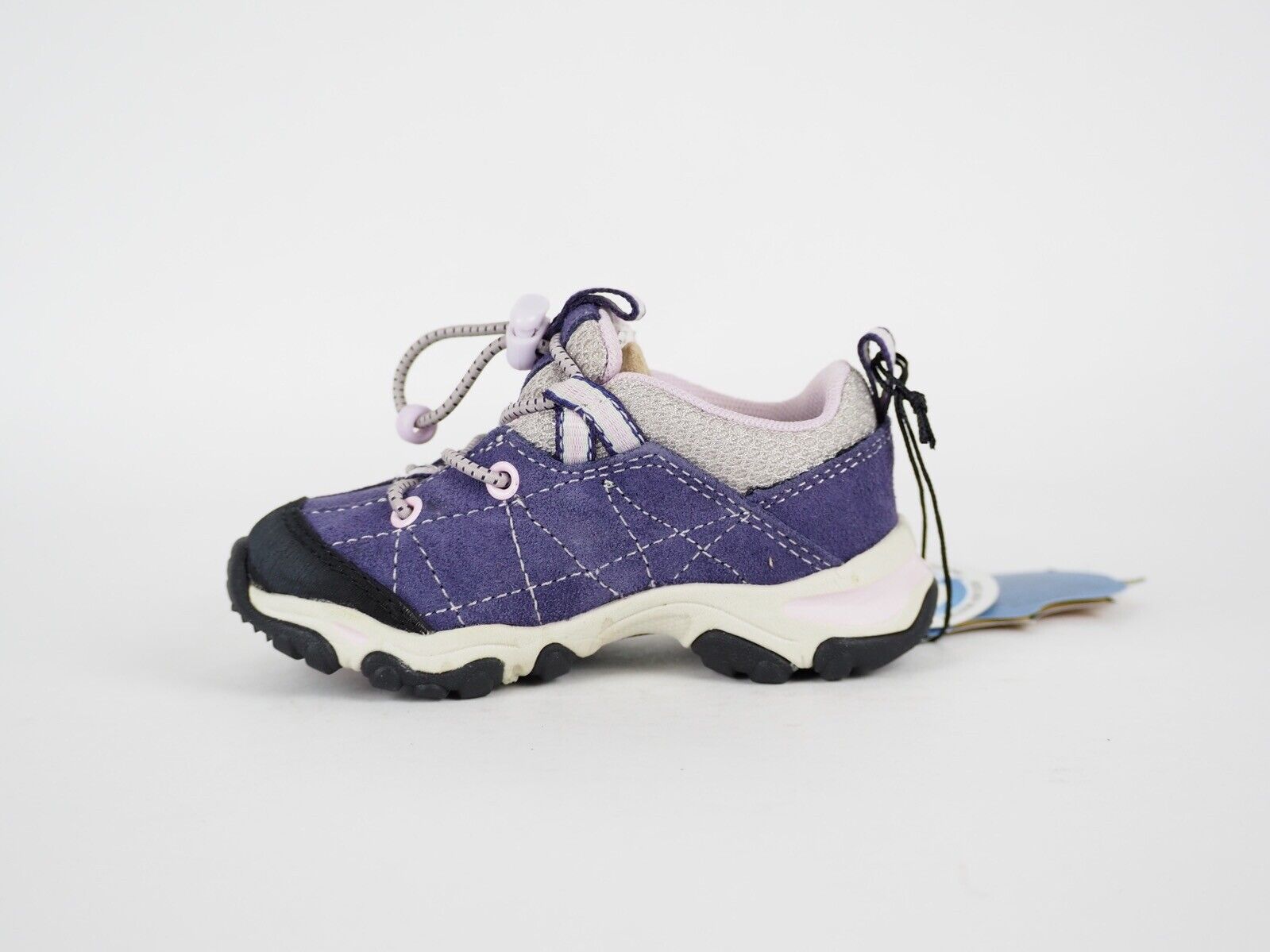 Infants Timberland EK Trail 3983R Purple Leather Lace Up Hiking Baby Shoes