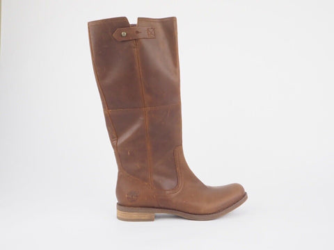 Womens Timberland Savin Hill 8549A Brown Leather Zip Up Tall Boots