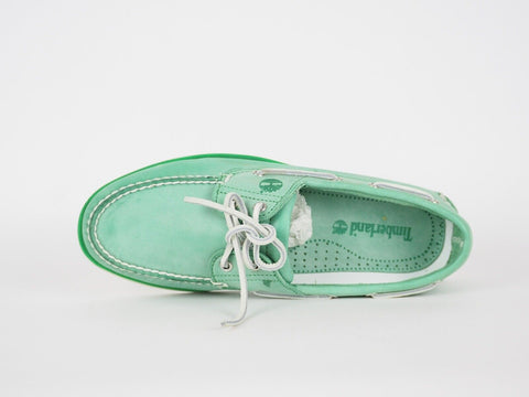 Mens Timberland Classic A13NZ Mint Green Leather Casual 2 Eye Casual Boat Shoes