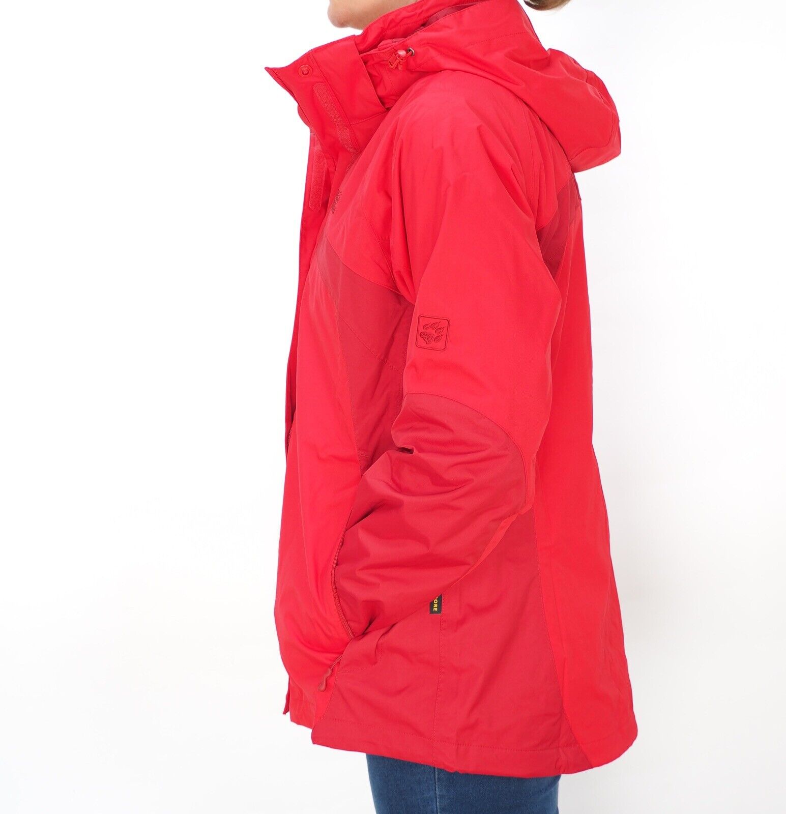 Womens Jack Wolfskin Topaz 5005471 Red Fire Zip Up Hooded Warm Hiking Jacket - London Top Style