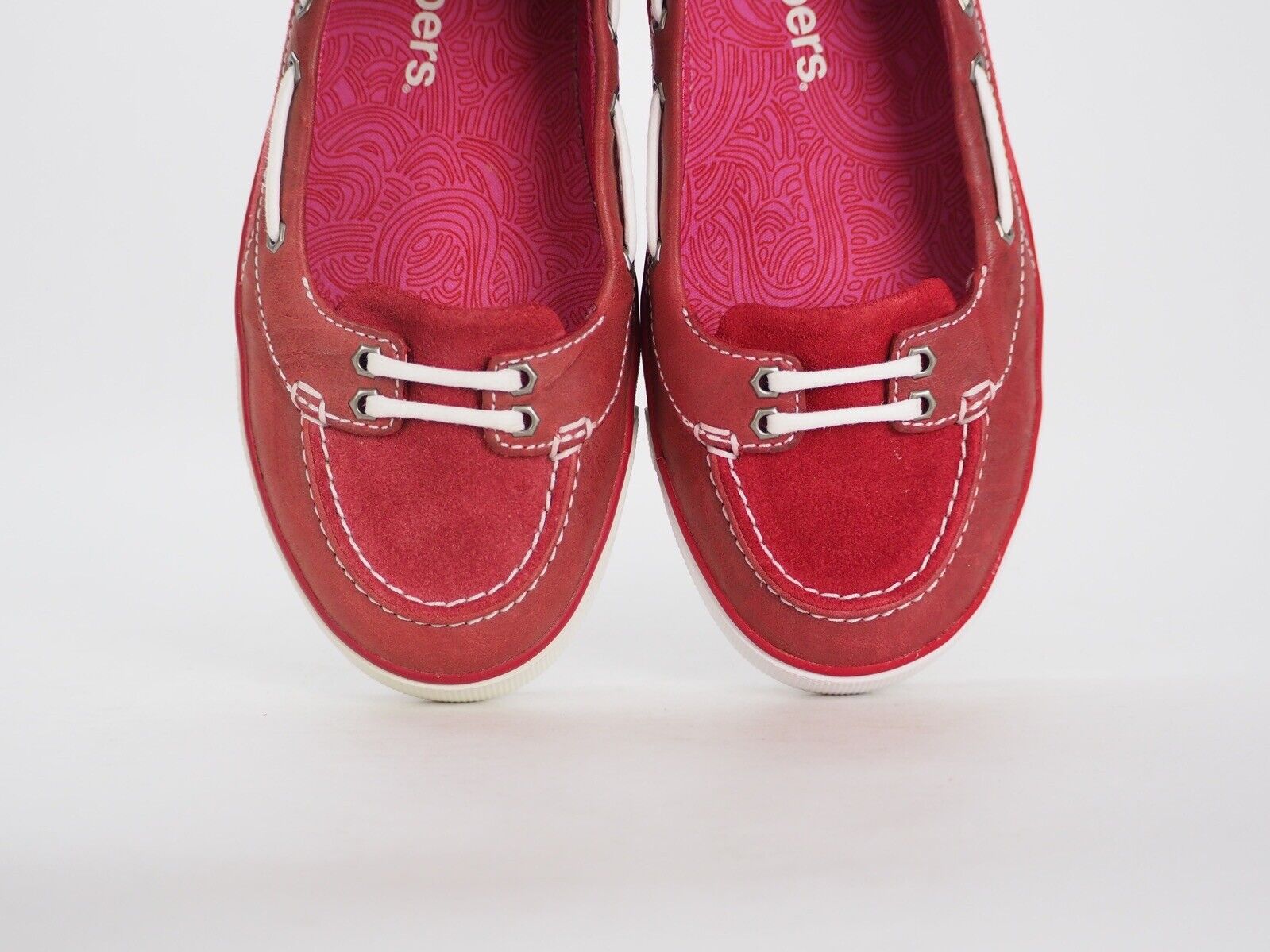 Womens Timberland Deering 27621 Red Leather Casual Moccasins Flat Shoes UK 3.5