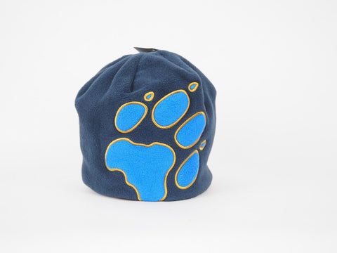 Kids Jack Wolfskin Front Paw 19424 Night Blue Paw Print Beanie Warm Winter Hat - London Top Style