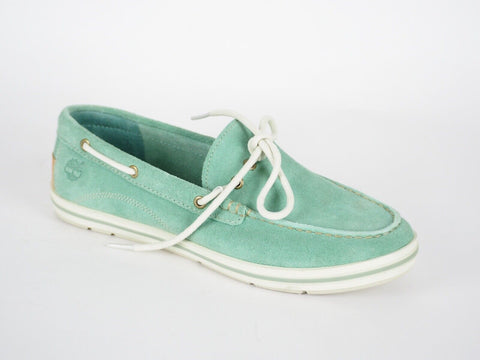 Womens Timberland EK Casco Bay 3951R Aqua Suede Slip On Boat Shoes - London Top Style