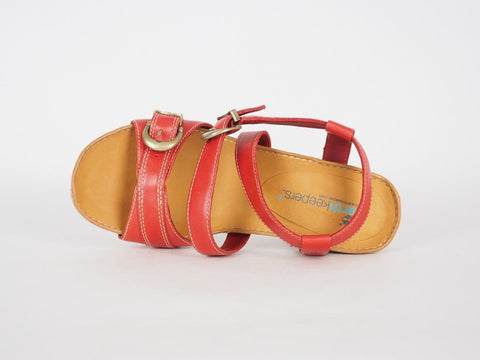 Womens Timberland Belicia 15668 Red High Heel Strappy Casual Summer Sandals