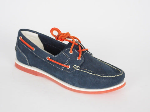 Womens Timberland Classic Unlined 8856R Blue Leather Lace Up Casual Boat Shoes