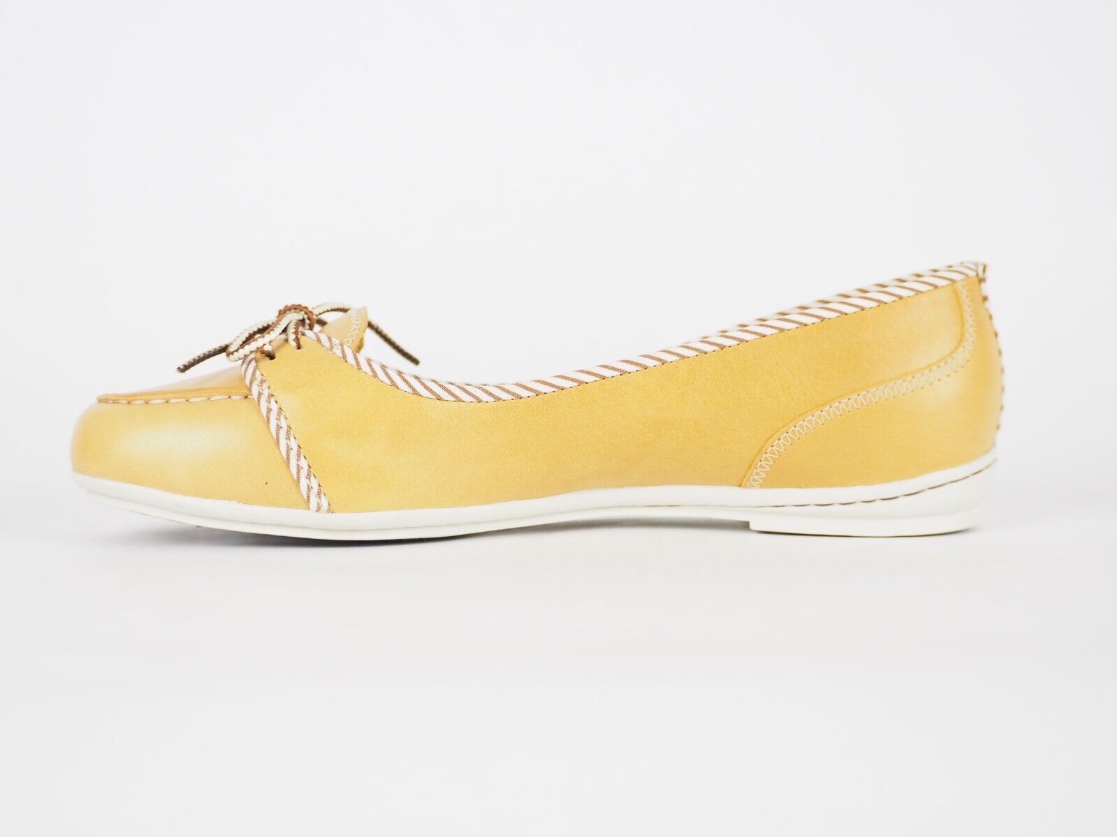 Womens Timberland Belle Island 24646 Yellow Leather Light Casual Ballet Flats - London Top Style