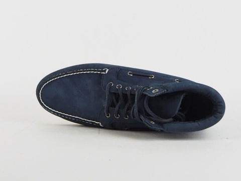 Mens Timberland 7 Eye Chukka A13J4 Navy Leather Lace Up Casual Chukka Boots