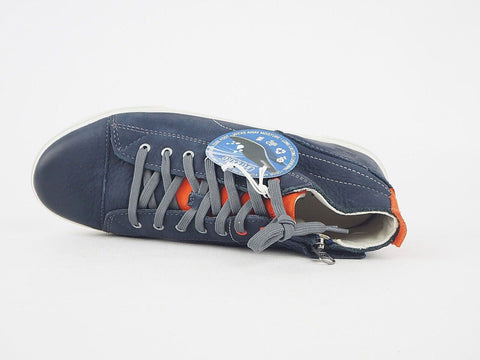 Juniors Timberland Hookset Camp 7596R Navy Leather Lace Up Chukka Trainers