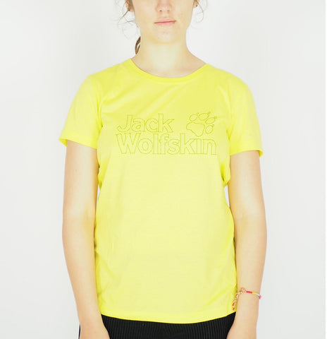 Womens Jack Wolfskin New 1804681 Bright Absinth Yellow Regular Fit T-Shirt