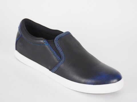 Womens Timberland Glastenbury A1385 Black / Blue Leather Casual Slip On Shoes