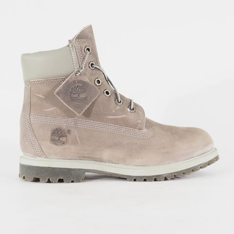 Womens Timberland 6 Inch Premium 42643 Grey Leather Lace Up Casual Walking Boots