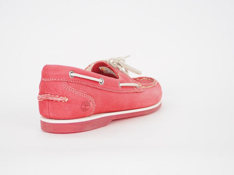 Womens Timberland Classic 8866R Red Leather Casual 2 Eye Boat Deck Shoes UK 6