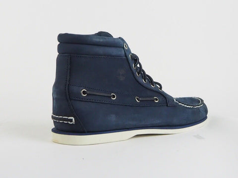 Mens Timberland 7 Eye Chukka A13J4 Navy Leather Lace Up Casual Chukka Boots