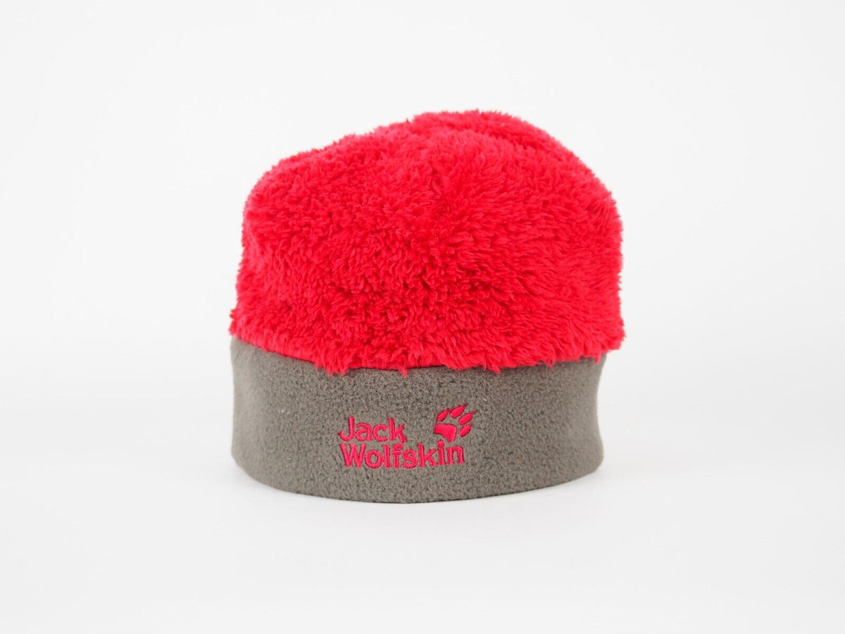 Kids Jack Wolfskin Highloft 1900441 Indian Red Furry Fleece Beanie Hat - London Top Style