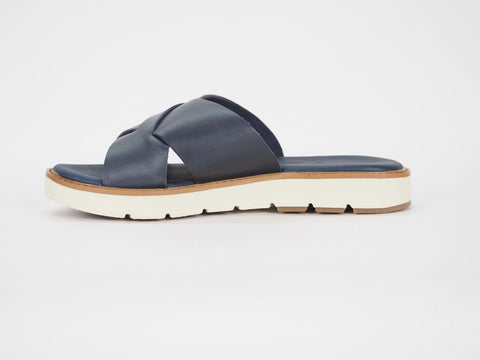 Womens Timberland Bailey Park X Strap A14R3 Navy Blue Leather Summer Sliders