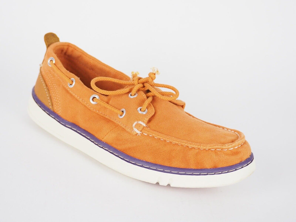 Womens Timberland Hookset 8441B Light Orange 2 Eye Lace Up Casual Boat Shoes