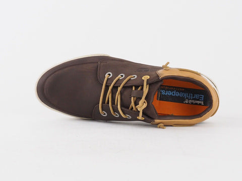 Mens Timberland EK Boat OX  5258 Brown Leather Lace Up Casual Shoes