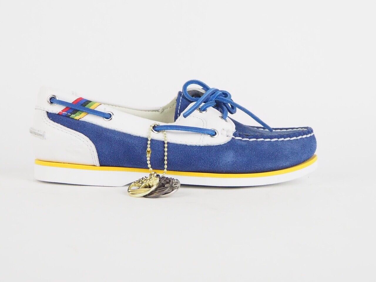 Womens Timberland Amherst 2 Eye Boat 42674 Blue White Leather Boat Shoes - London Top Style